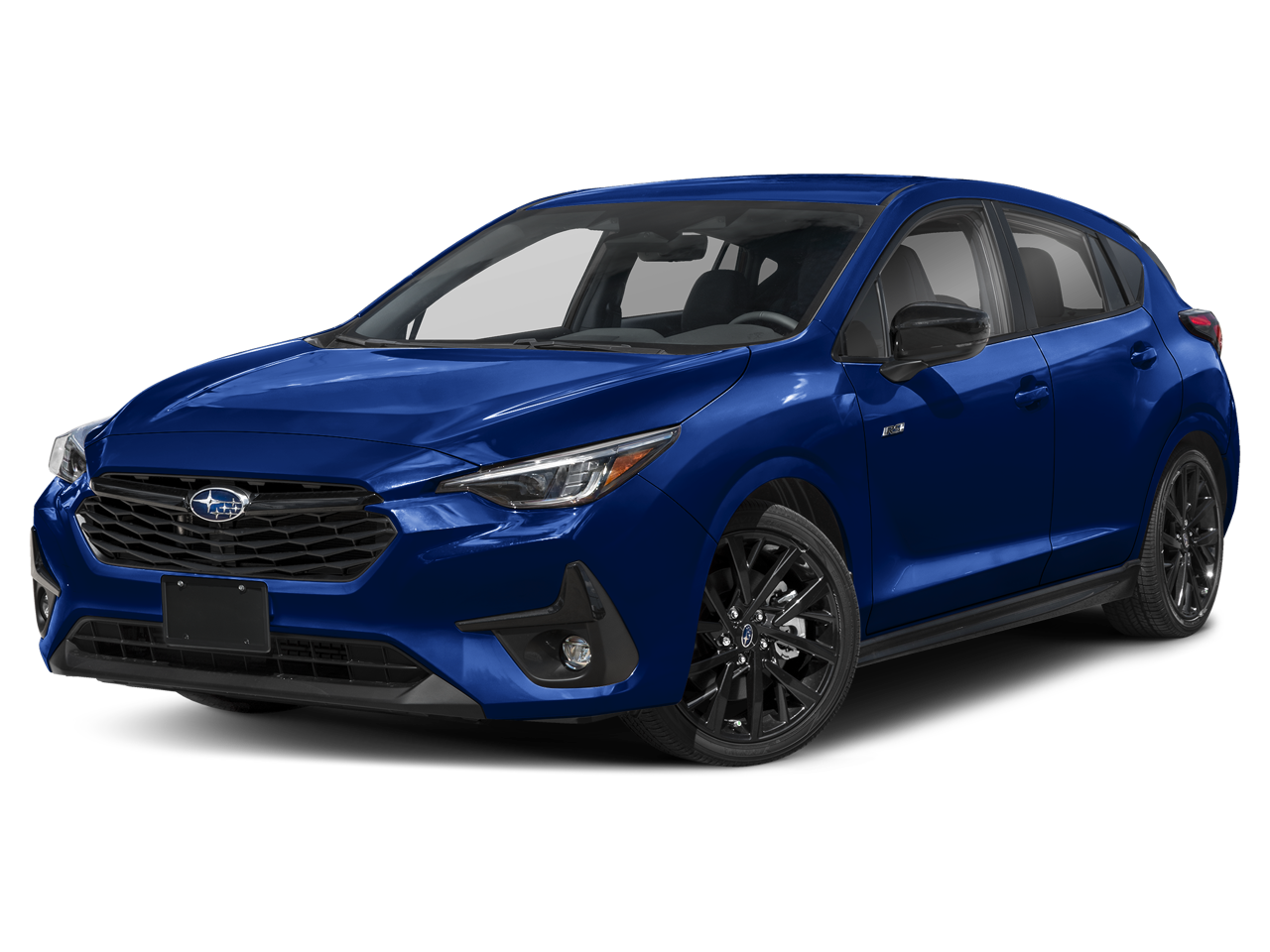 2024 Subaru Impreza RS in Sapphire Blue Pearl — front three-quarter view