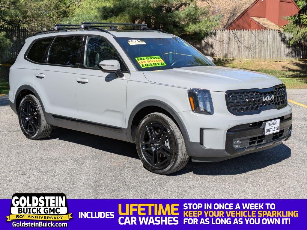 2024 Kia Telluride SX Prestige X-Line in Gray — front three-quarter view