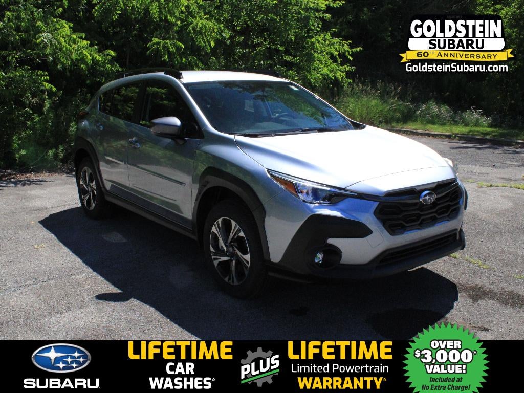 2026 Subaru CROSSTREK Premium in Ice Silver Metallic — front three-quarter view