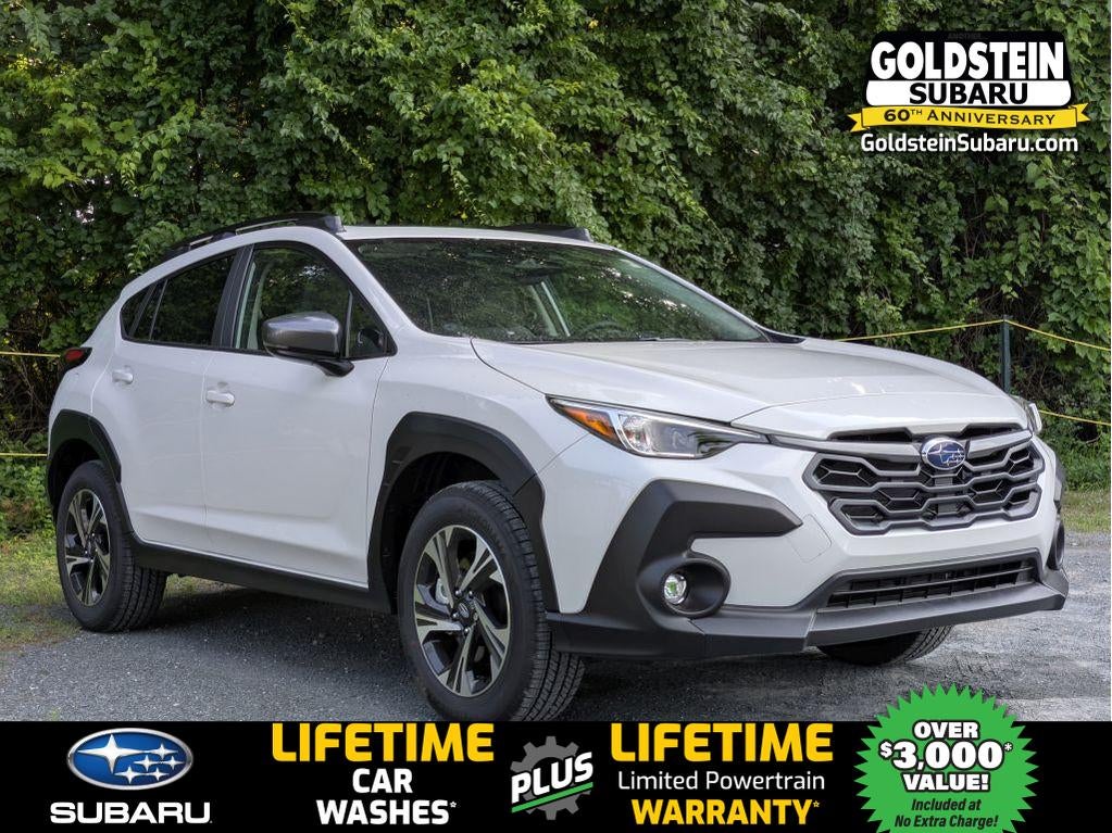 2026 Subaru CROSSTREK Premium in Crystal White Pearl — front three-quarter view