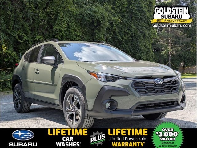 2026 Subaru CROSSTREK Premium in Alpine Green — front three-quarter view