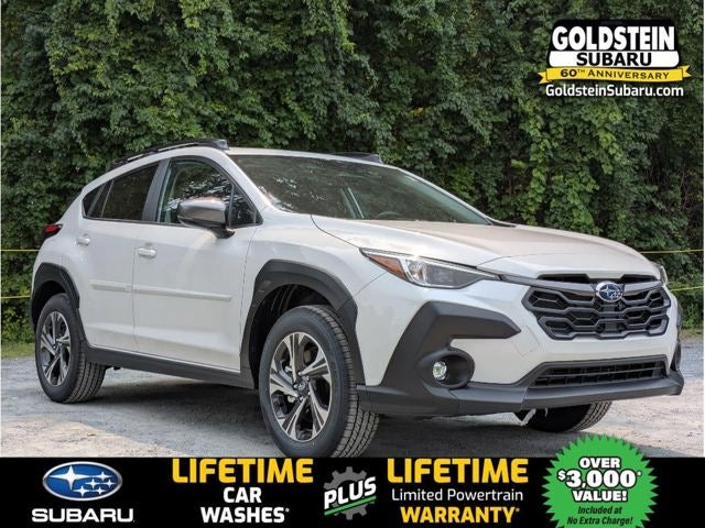 2026 Subaru CROSSTREK Premium in Crystal White Pearl — front three-quarter view