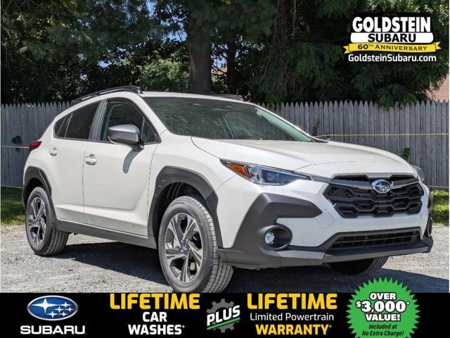 2026 Subaru CROSSTREK Premium in Crystal White Pearl — front three-quarter view