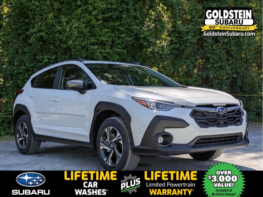 2026 Subaru CROSSTREK Premium in Crystal White Pearl — front three-quarter view