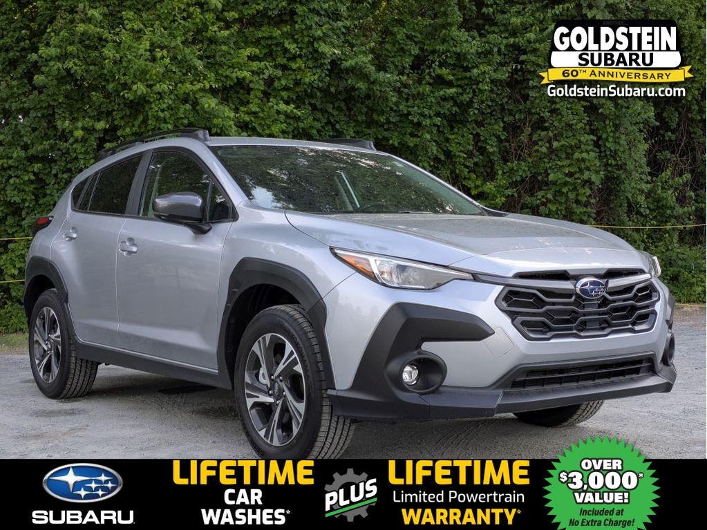 2026 Subaru CROSSTREK Premium in Ice Silver Metallic — front three-quarter view