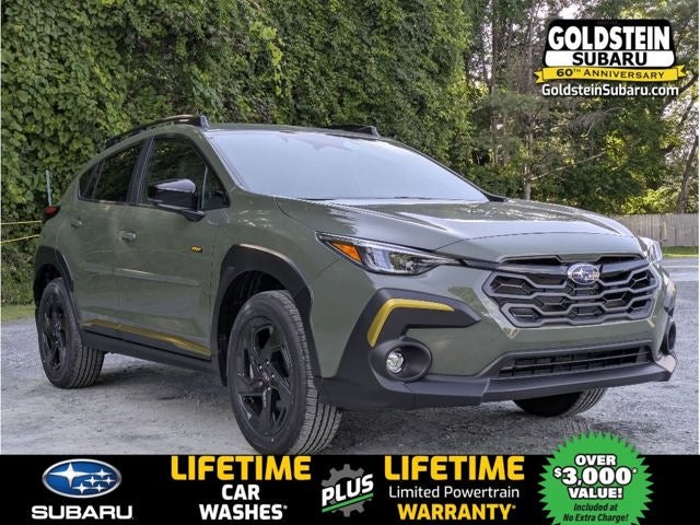 2026 Subaru CROSSTREK Sport in Alpine Green — front three-quarter view