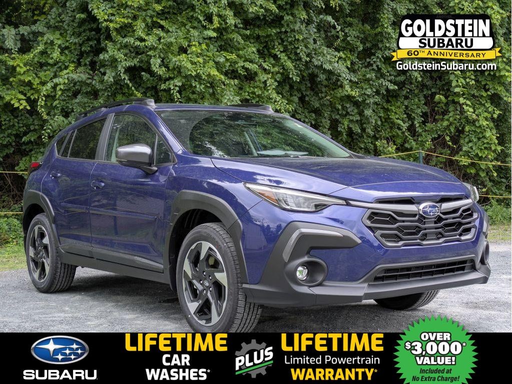 2026 Subaru CROSSTREK Limited in Sapphire Blue Pearl — front three-quarter view