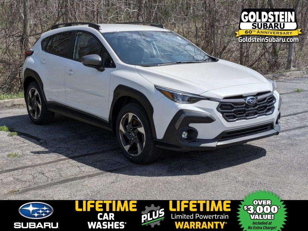 2026 Subaru CROSSTREK Limited in Crystal White Pearl — front three-quarter view
