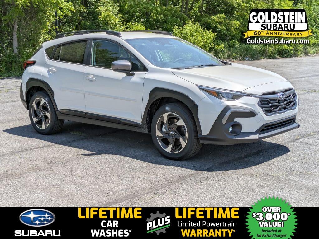 2026 Subaru CROSSTREK Limited in Crystal White Pearl — front three-quarter view