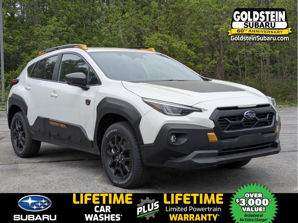 2026 Subaru CROSSTREK Wilderness in Crystal White Pearl — front three-quarter view