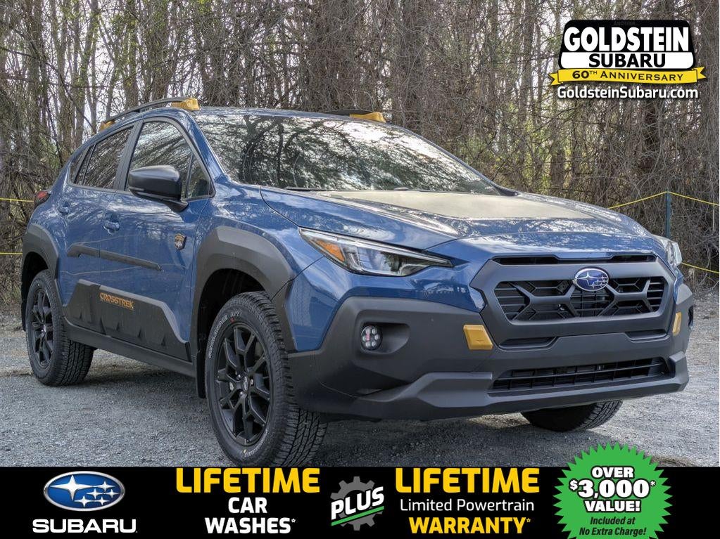 2026 Subaru CROSSTREK Wilderness in Geyser Blue — front three-quarter view