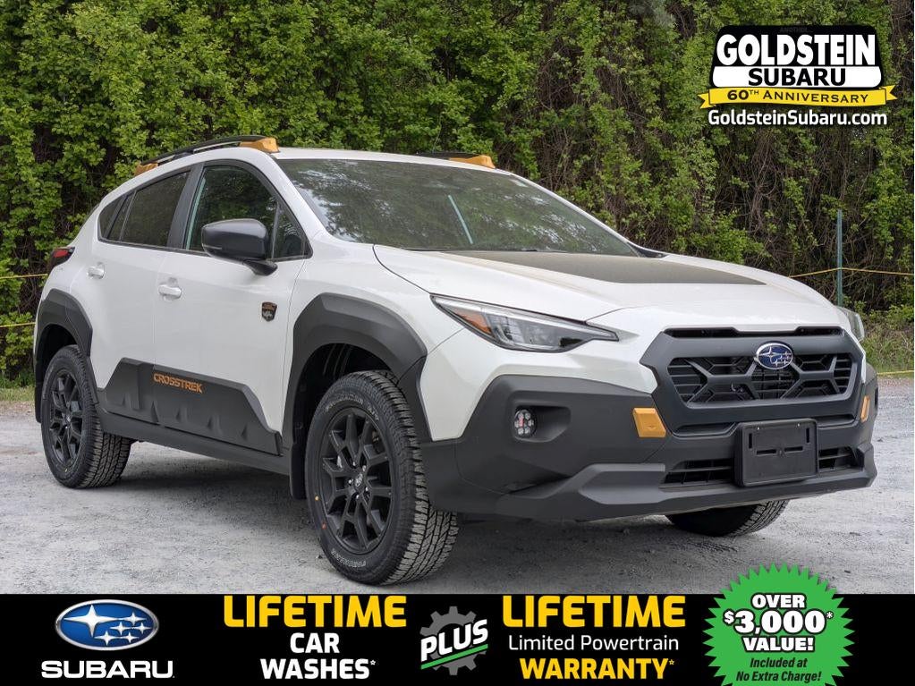 2026 Subaru CROSSTREK Wilderness in Crystal White Pearl — front three-quarter view