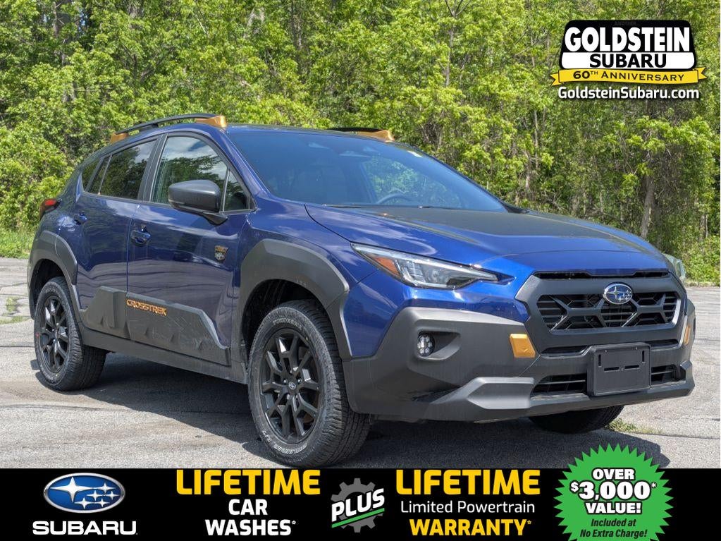2026 Subaru CROSSTREK Wilderness in Sapphire Blue Pearl — front three-quarter view