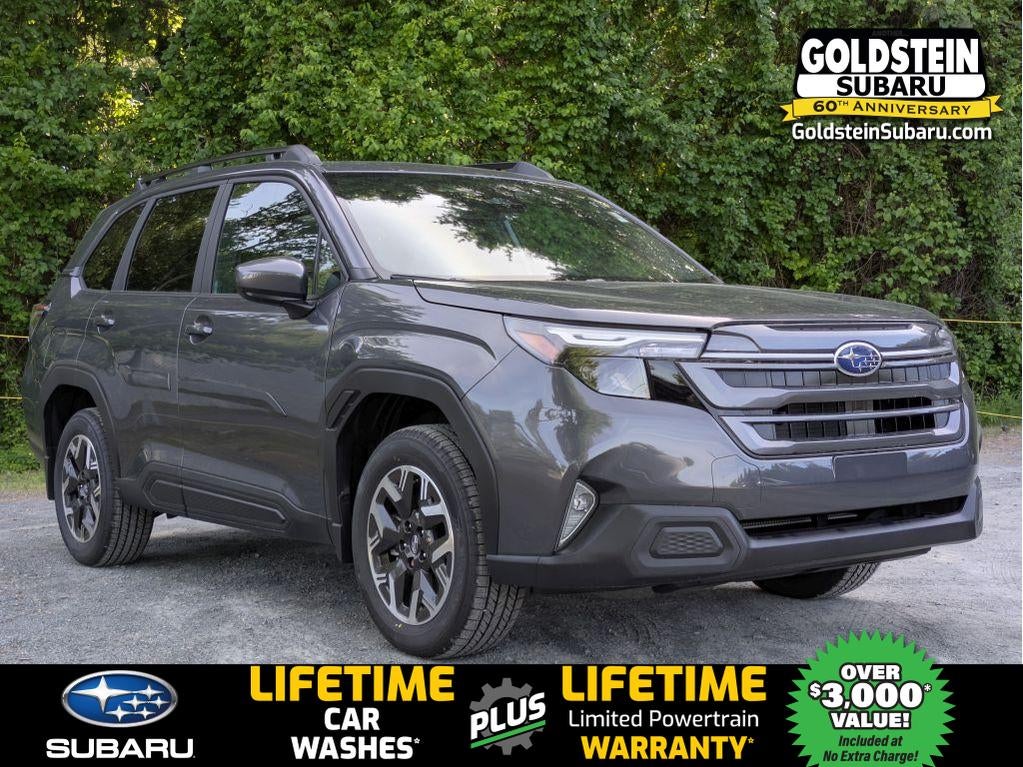 2026 Subaru FORESTER Premium in Magnetite Gray Metallic — front three-quarter view