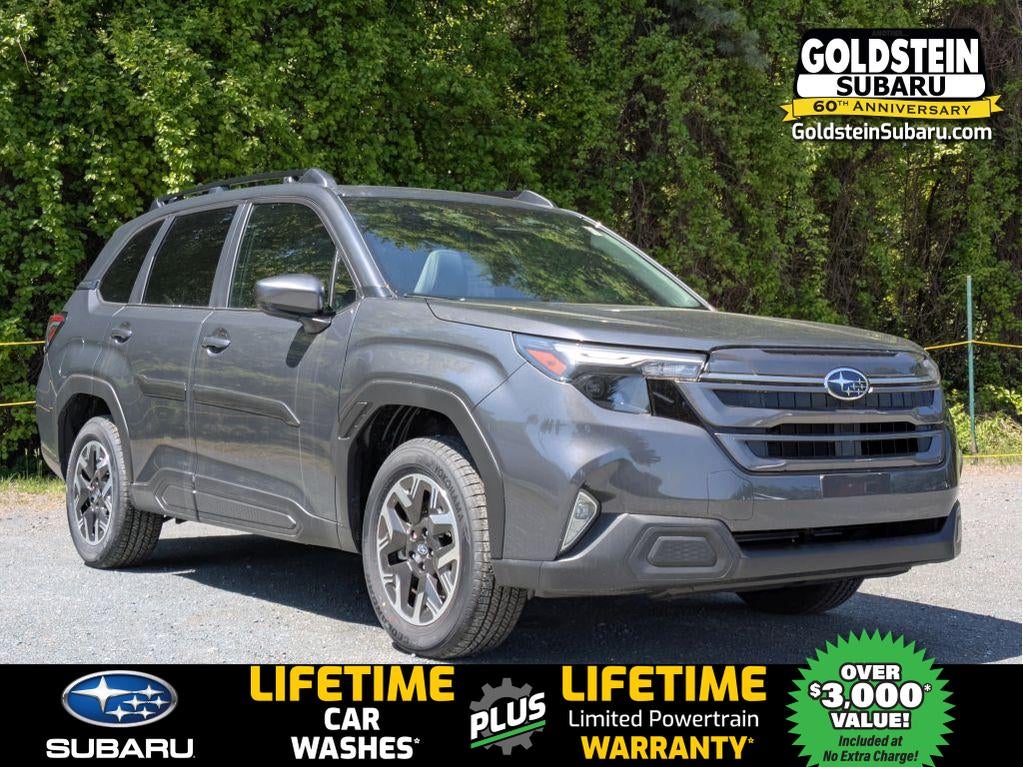 2026 Subaru FORESTER Premium in Magnetite Gray Metallic — front three-quarter view