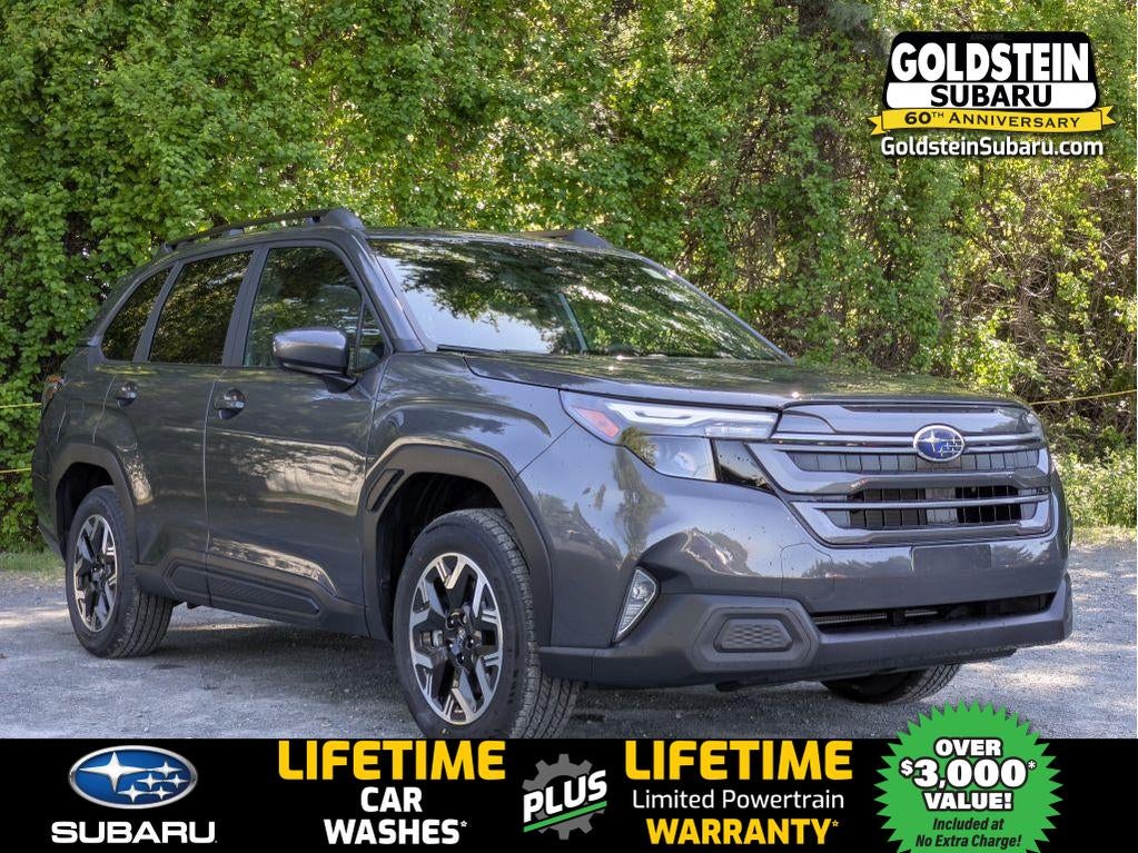 2026 Subaru FORESTER Premium in Magnetite Gray Metallic — front three-quarter view