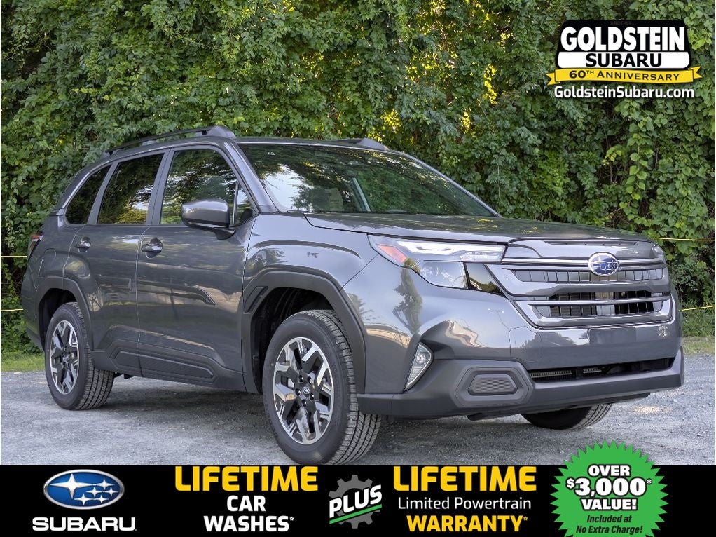 2026 Subaru FORESTER Premium in Magnetite Gray Metallic — front three-quarter view