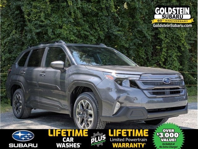 2026 Subaru FORESTER Premium in Magnetite Gray Metallic — front three-quarter view