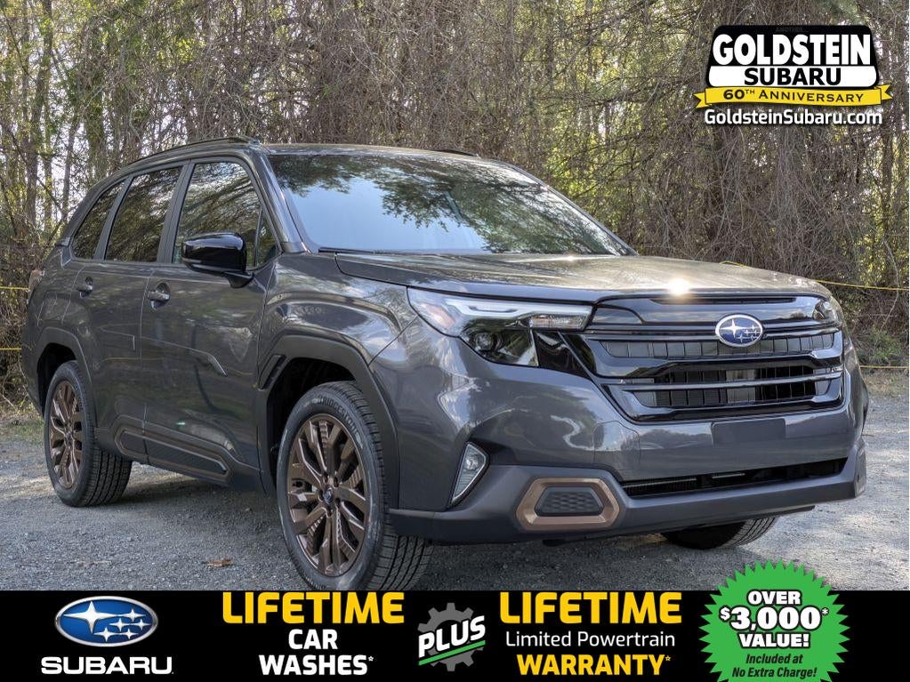 2026 Subaru FORESTER Sport in Magnetite Gray Metallic — front three-quarter view