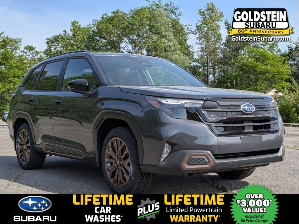 2026 Subaru FORESTER Sport in Magnetite Gray Metallic — front three-quarter view