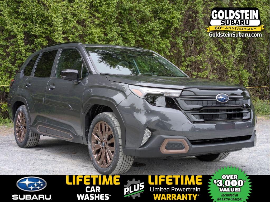 2026 Subaru FORESTER Sport in Magnetite Gray Metallic — front three-quarter view