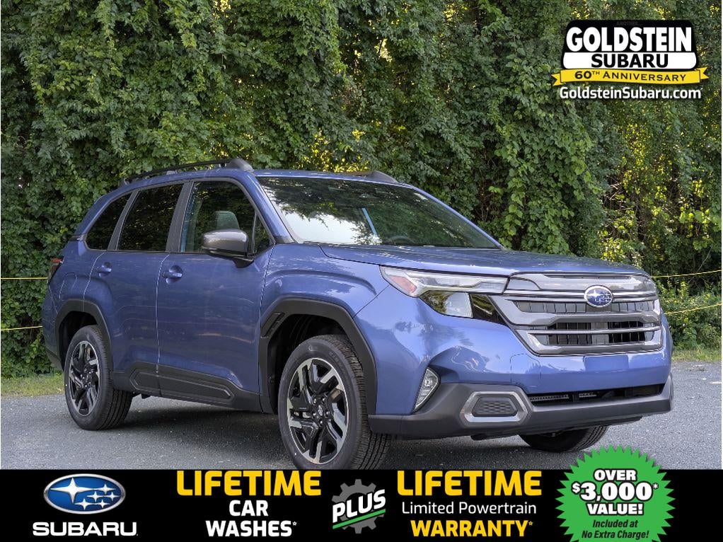2026 Subaru FORESTER Limited in Daybreak Blue Pearl — front three-quarter view
