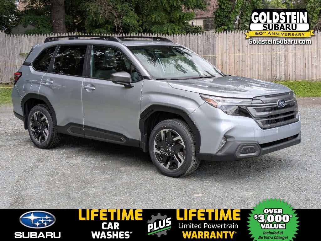 2026 Subaru FORESTER Limited in Ice Silver Metallic — front three-quarter view