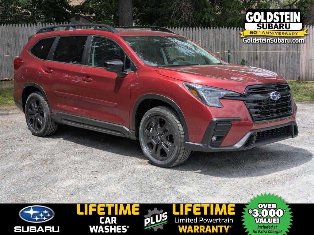 2026 Subaru ASCENT Onyx Edition Touring 7-Passenger in Crimson Red Pearl — front three-quarter view