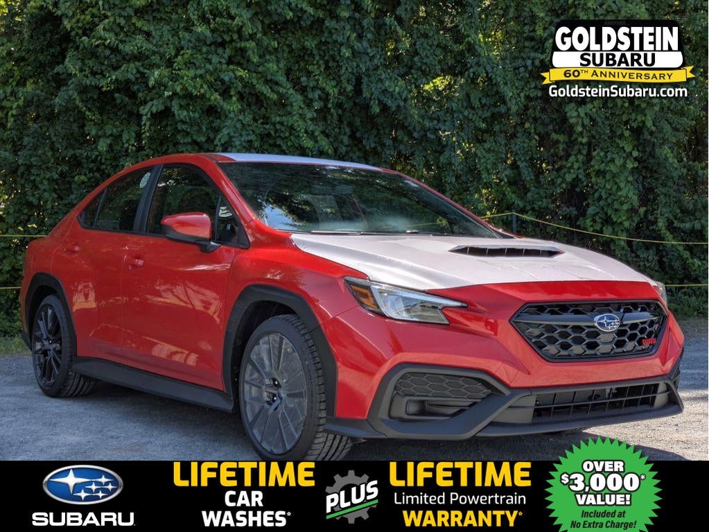 2026 Subaru WRX Base in Ignition Red — front three-quarter view