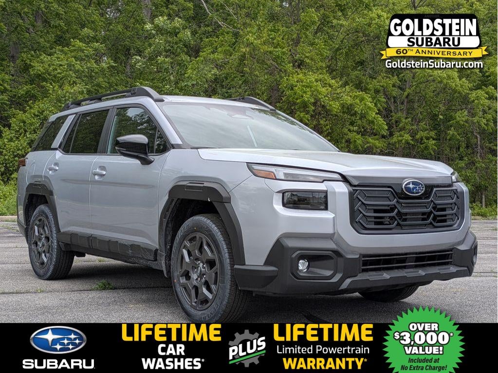 2026 Subaru OUTBACK Premium in Ice Silver Metallic — front three-quarter view