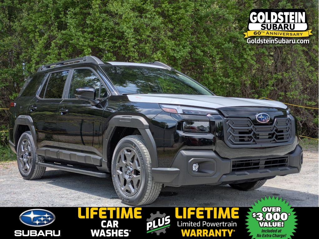 2026 Subaru OUTBACK Premium in Crystal Black Silica — front three-quarter view