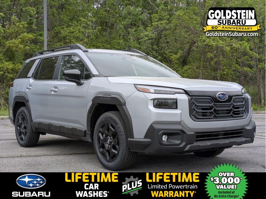 2026 Subaru OUTBACK Limited in Ice Silver Metallic — front three-quarter view