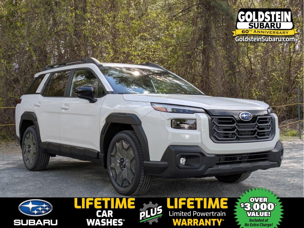 2026 Subaru OUTBACK Limited XT in Crystal White Pearl — front three-quarter view