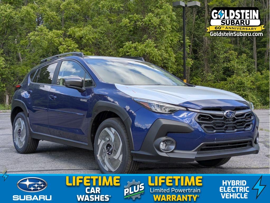 2026 Subaru CROSSTREK Limited Hybrid in Sapphire Blue Pearl — front three-quarter view