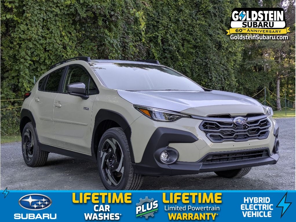2026 Subaru CROSSTREK Limited Hybrid in Sand Dune Pearl — front three-quarter view