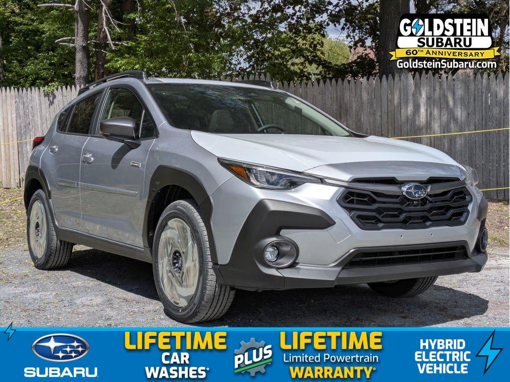 2026 Subaru CROSSTREK Limited Hybrid in Ice Silver Metallic — front three-quarter view
