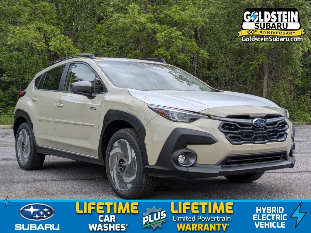 2026 Subaru CROSSTREK Limited Hybrid in Sand Dune Pearl — front three-quarter view