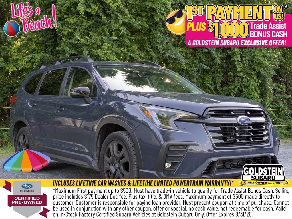 2023 Subaru Ascent Onyx Edition in Cosmic Blue Pearl — front three-quarter view