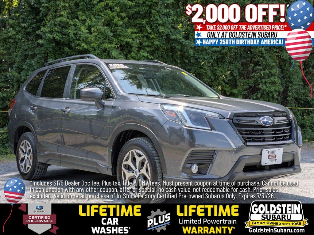2023 Subaru Forester Premium in Magnetite Gray Metallic — front three-quarter view