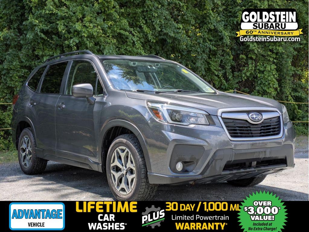 2021 Subaru Forester Premium in Magnetite Gray Metallic — front three-quarter view