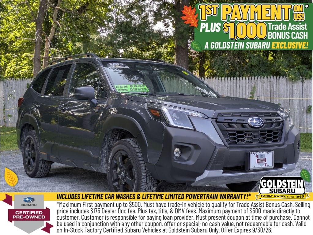 2025 Subaru Forester Wilderness in Magnetite Gray Metallic — front three-quarter view