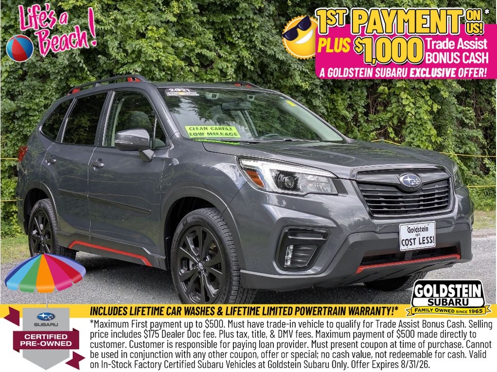 2021 Subaru Forester Sport in Magnetite Gray Metallic — front three-quarter view