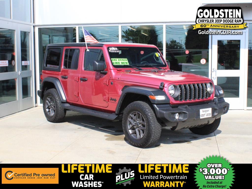 2024 Jeep Wrangler Sport S in Limited Edition Tuscadero Pearlcoat — front three-quarter view